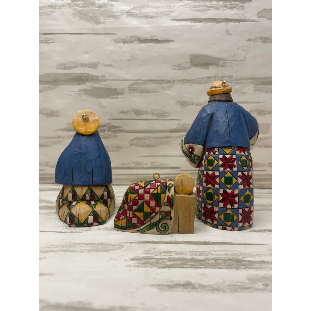 Jim Shore Nativity Holy Family Ornament set of 3 - Picture 5 of 9